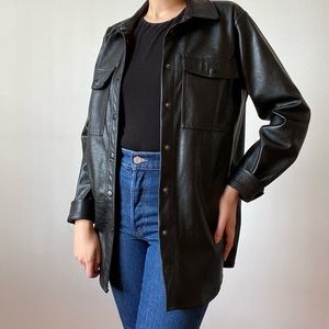 Faux Leather jacket / Shacket Dynamite Black